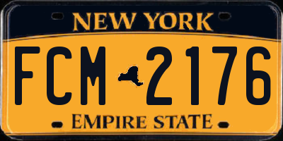 NY license plate FCM2176