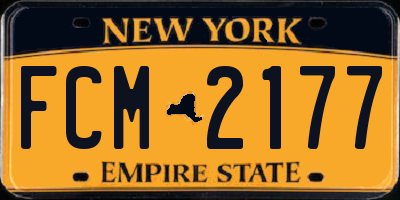 NY license plate FCM2177