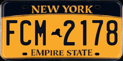 NY license plate FCM2178