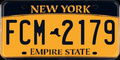 NY license plate FCM2179