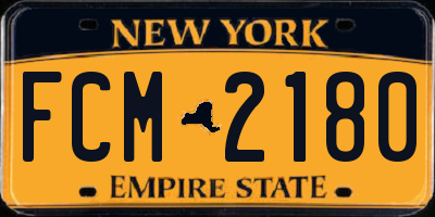 NY license plate FCM2180