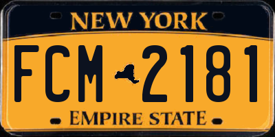 NY license plate FCM2181