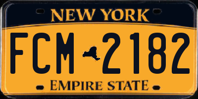 NY license plate FCM2182