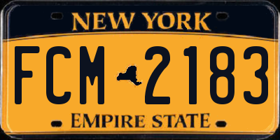 NY license plate FCM2183