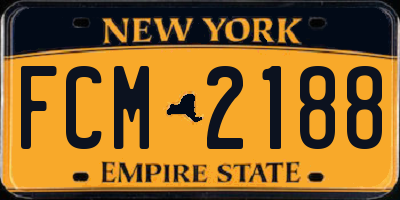 NY license plate FCM2188