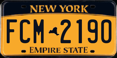 NY license plate FCM2190