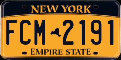 NY license plate FCM2191