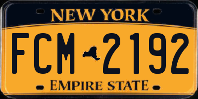 NY license plate FCM2192