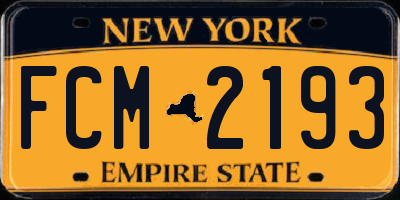 NY license plate FCM2193