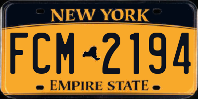 NY license plate FCM2194