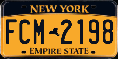 NY license plate FCM2198