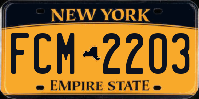 NY license plate FCM2203