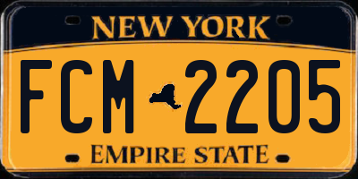NY license plate FCM2205