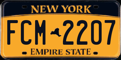 NY license plate FCM2207