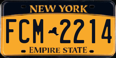 NY license plate FCM2214