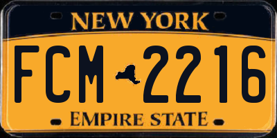 NY license plate FCM2216