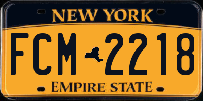 NY license plate FCM2218