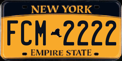 NY license plate FCM2222