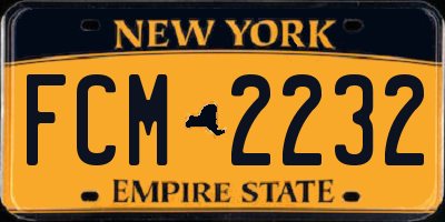 NY license plate FCM2232