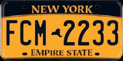 NY license plate FCM2233