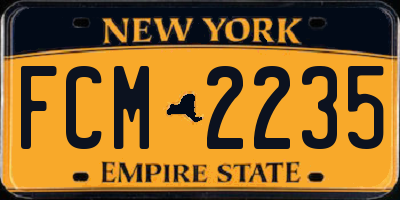 NY license plate FCM2235