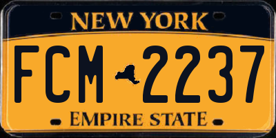 NY license plate FCM2237