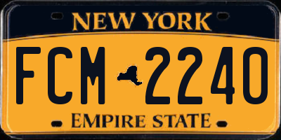 NY license plate FCM2240