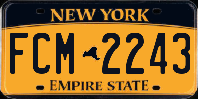 NY license plate FCM2243