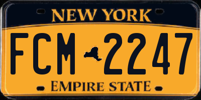 NY license plate FCM2247