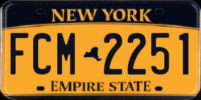 NY license plate FCM2251