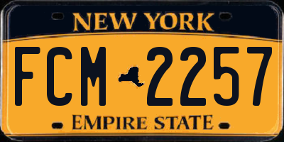 NY license plate FCM2257