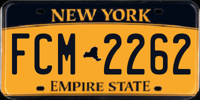 NY license plate FCM2262