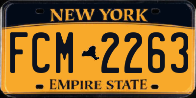 NY license plate FCM2263