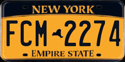 NY license plate FCM2274