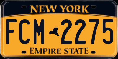 NY license plate FCM2275