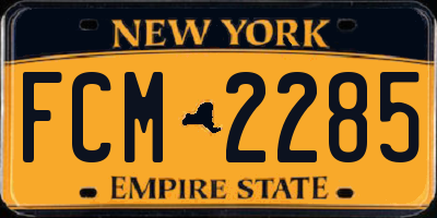 NY license plate FCM2285