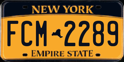 NY license plate FCM2289