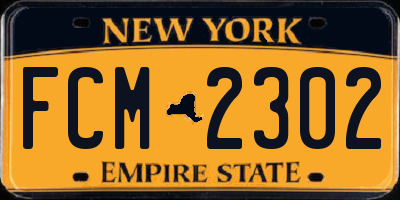 NY license plate FCM2302