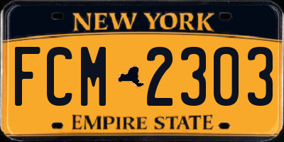 NY license plate FCM2303