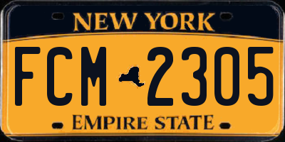 NY license plate FCM2305