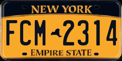 NY license plate FCM2314