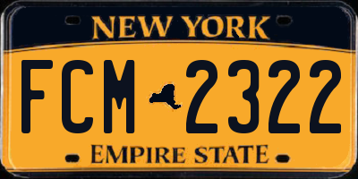 NY license plate FCM2322