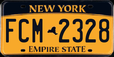 NY license plate FCM2328