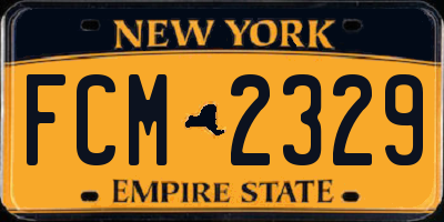 NY license plate FCM2329
