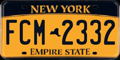 NY license plate FCM2332