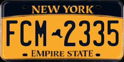 NY license plate FCM2335