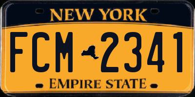NY license plate FCM2341