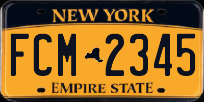 NY license plate FCM2345