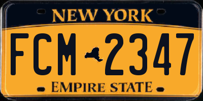 NY license plate FCM2347