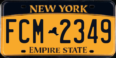 NY license plate FCM2349